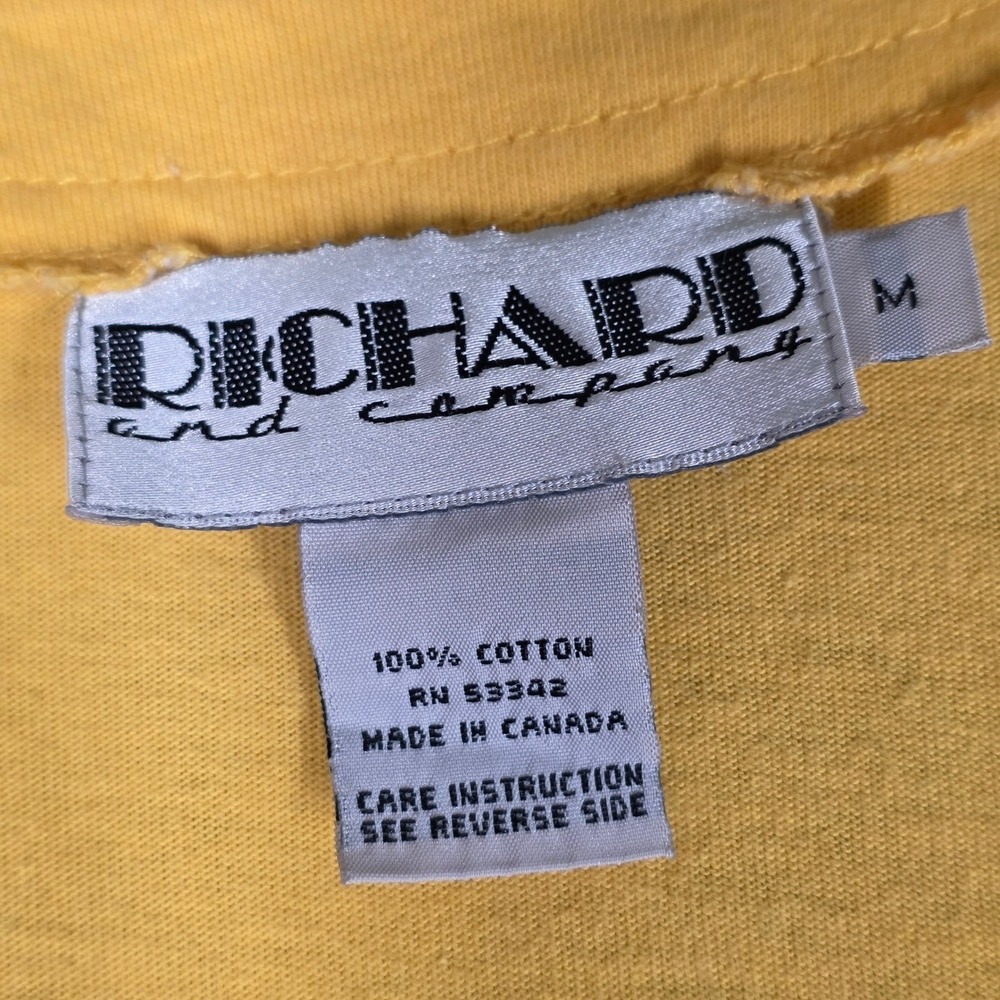 Vintage Richard & Company Cardigan Yellow Colorful Button Medium 90s Primary Art - Picture 5 of 10